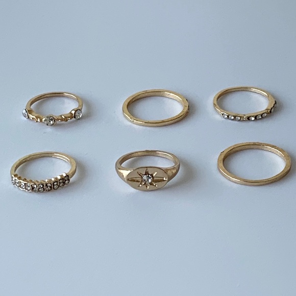 Trending bohemian crystal gold star gem ring set - Picture 4 of 4